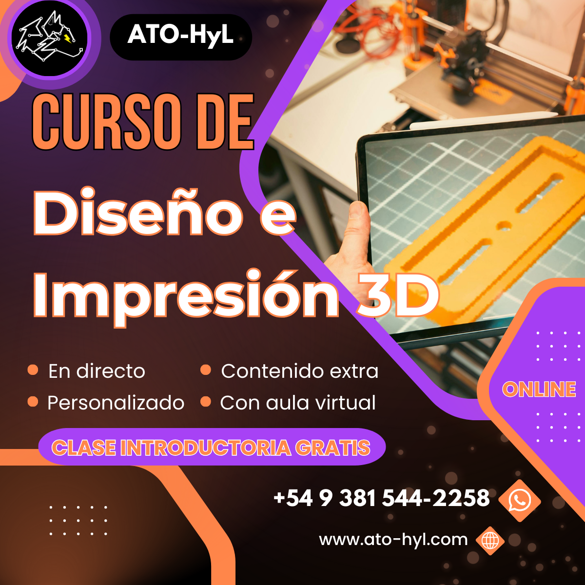 Curso de Diseño CAD e Impresión 3D (con -70%)